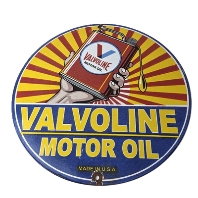#ad Vintage Valvoline Motor Oil Sign Gas Service Station Porcelain Ad Sign $108.37