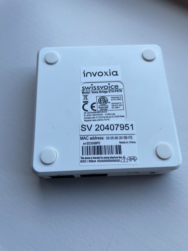 Invoxia Swiss Voice Bridge ETH-PSTN Smartfon Adapter stacjonarny - Zdjęcie 2 z 4