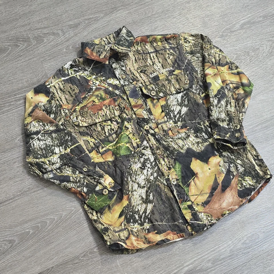 Game Winner Youth Boys Sz Medium Camouflage Hunting Button Up Long Sleeve Shirt - Image 2 of 4