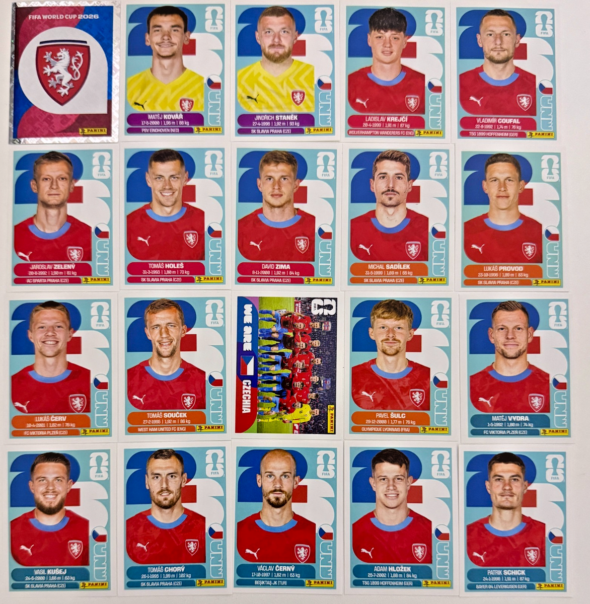 2026 Panini FIFA World Cup Czechia Stickers Pick Your Number CZE2