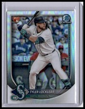 2025 Bowman #93 Tyler Locklear Bowman Chrome Red Rookie Logo