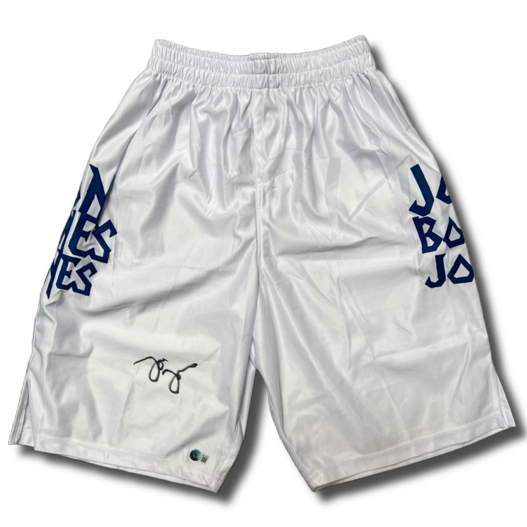 Jon Jones Autographed Signed Jon Bones Jones shorts UFC Hall of fame Beckett BAS 