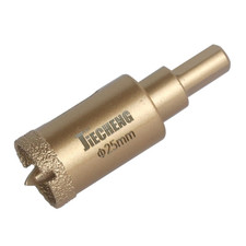 Brazed Diamond 1" Hole Saw with Center Drill Bit for Ceramic and Stone