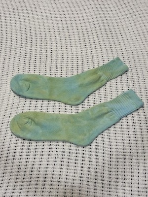 Winterlace Tie Dye Long Crew Socks Green Blue Cotton Athletic Unisex New Ice Dye