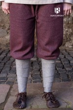 Burgschneider - Rus Pants Tilda Herringbone Burgundy/Grey medieval costume