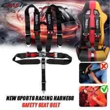 5 Point Racing Harness Safety Seat Belt Quick Release 3" Padding ATV UTV Black