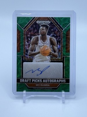 2023-24 Panini Prizm Draft Picks MO BAMBA Choice Green Auto #5/8 TEXAS LONGHORNS
