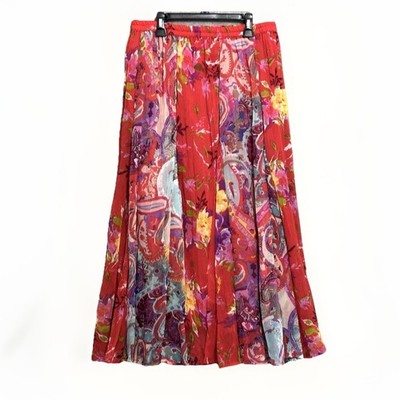 TravelSmith Airy Midi i Skirt Sz M Colorful Travel Lightweight Versatile Whispy