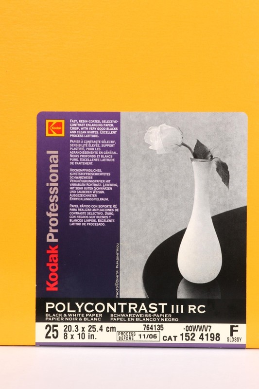 Kodak Polycontrast III RC Paper 8x10  F Glossy Sheet Sealed pkg Of 25