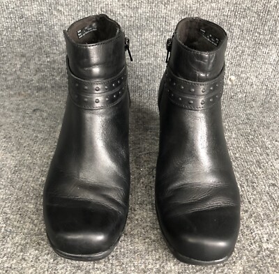 Clarks Bendables Black Leather Zip 