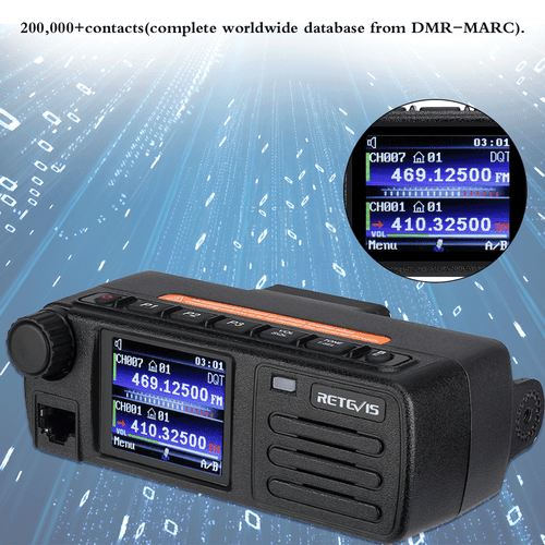 Retevis RT73 Digital Mobile Transceiver DMR Dual Band Mobile Radio GPS APRS - Picture 7 of 13