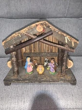 Vintage Nativity Set Christmas Manger Scene Figurines Made In Italy 8”