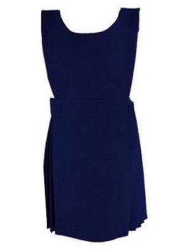 GIRLS SCHOOL BIB PINAFORE PLEATED TOP SCHOOL UNIFORM DRESS Ages 2 to 18 - Picture 6 of 7