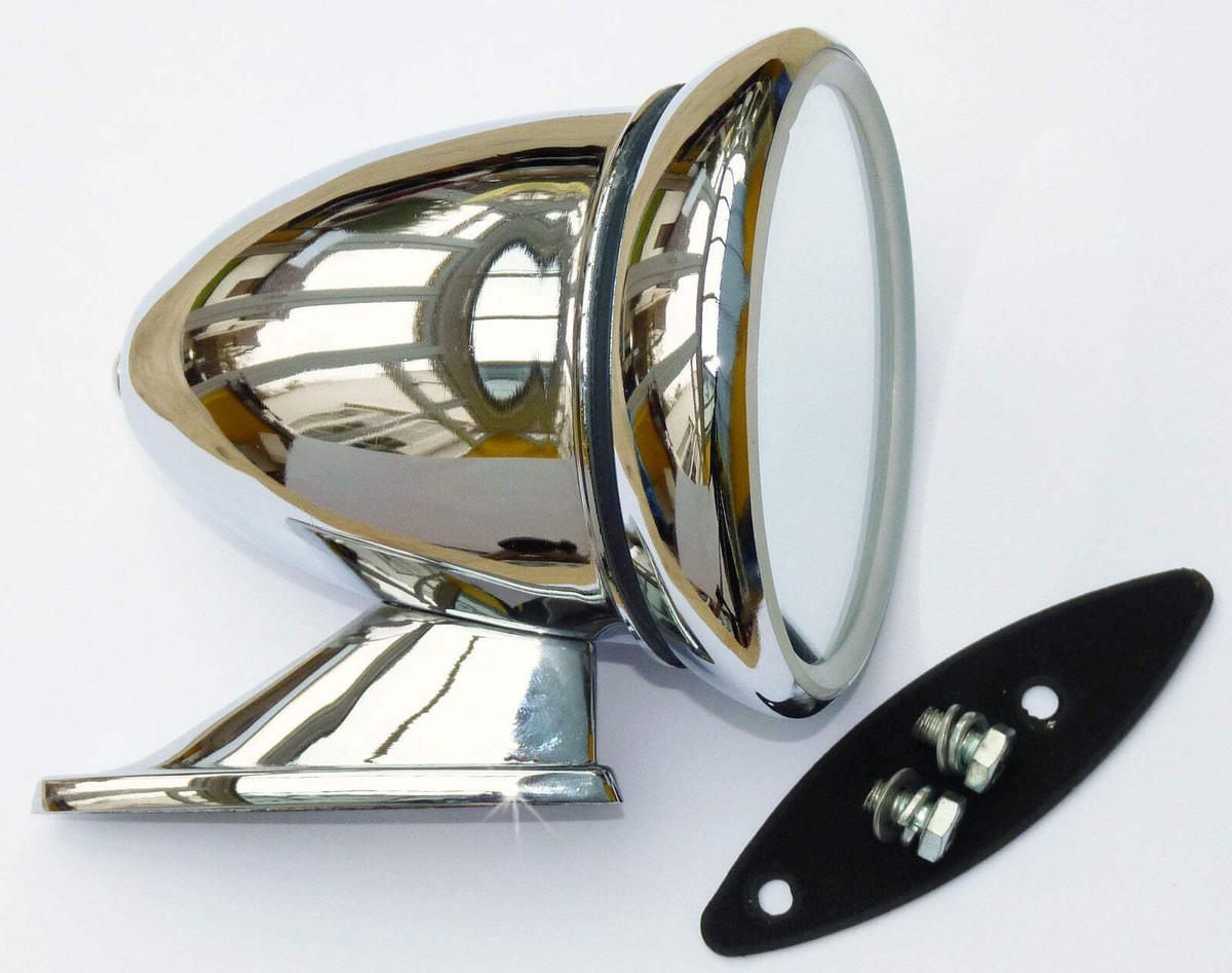 Racing Chrome Bullet Style Wing / Door Mirror for MG, Mini, Austin