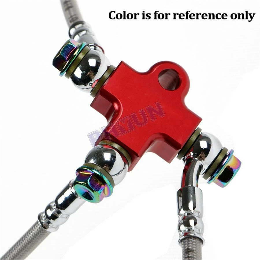 3 Way Tubing Bracket Hydraulic Brake Hose Pipe Tee Connector For Motorcycle ATV - Изображение 4 из 4