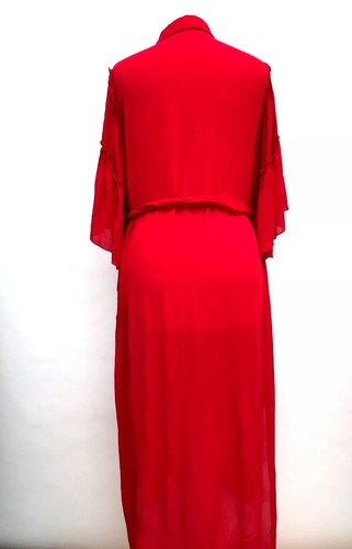 Abito midi Zara rosso manica a volant taglia M ref 5065 226 - Foto 5 di 9