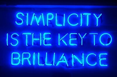 SIMPLICITY IS THE KEY TO BRILLIANCE 80cm Glas Neonschild Geschäft Raum Dekolicht