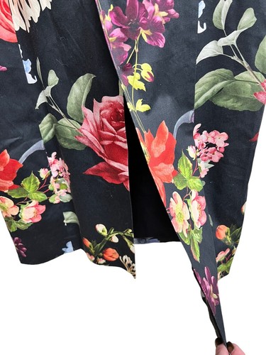 Vestido Mestiza New York Wilder Floral Largo Piso Negro Jardín de Medianoche Talla 14 - Imagen 7 de 12