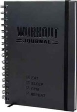 Hardcover Fitness Journal Workout Planner for Men  Women - A5 5.7" x 8.3" 