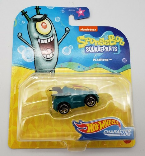 HOT WHEELS NICKELODEON PLANKTON 4/6 SPONGEBOB SQUAREPANTS CHARACTER CARS A1