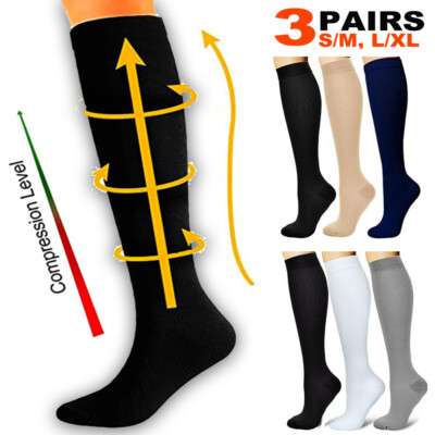 Knee High Compression Stockings 20-30mmHg Medical Socks Varicose Veins Close toe