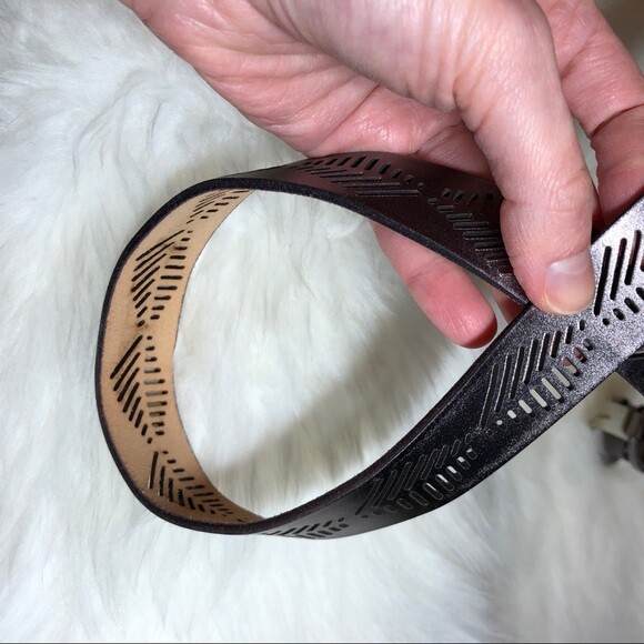 Fossil Bronze Leather Work Small Western Belt | eBay