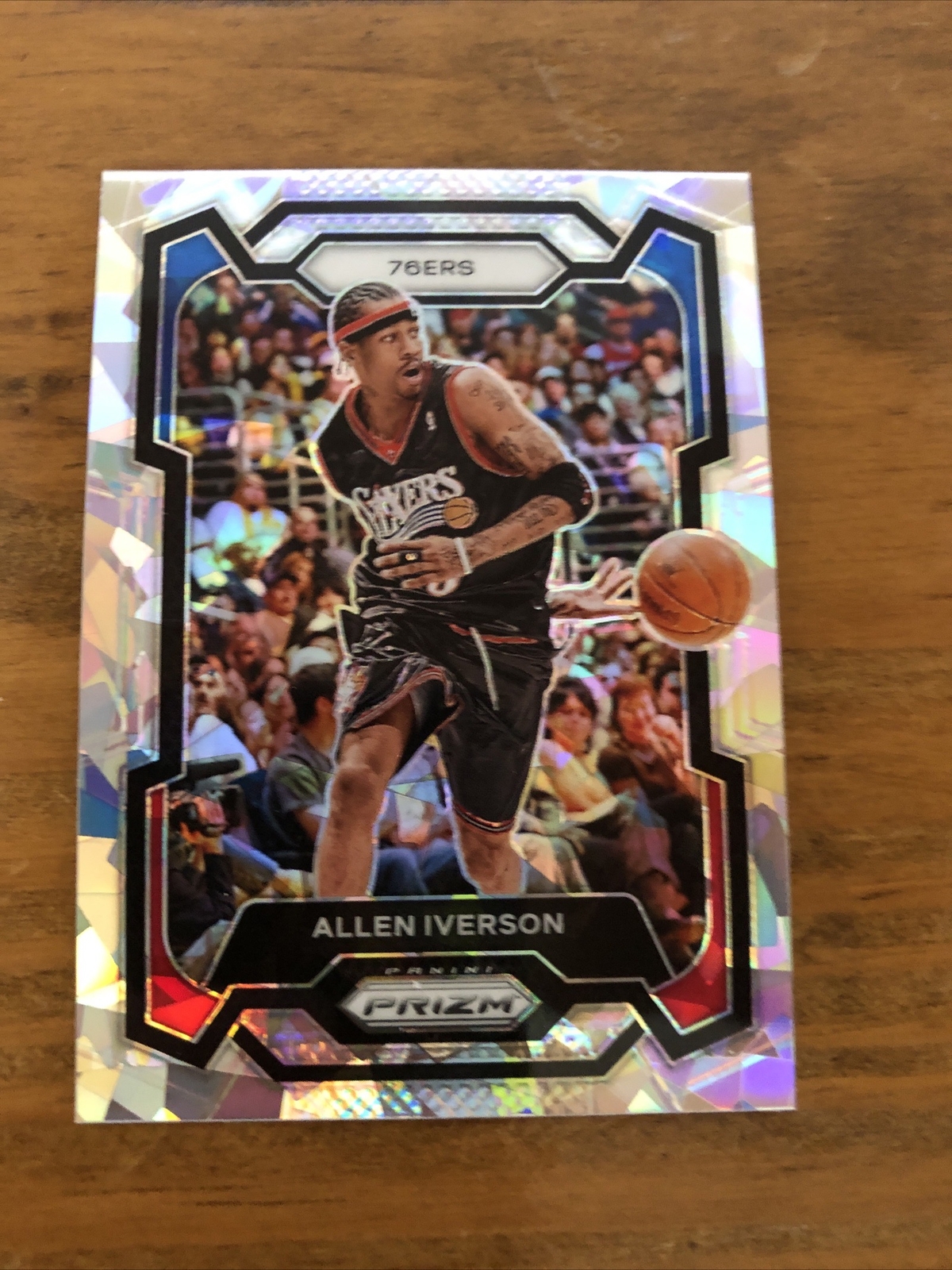 2023-24 Panini Prizm #184 ALLEN IVERSON Cracked Ice Prizm 76ers 
