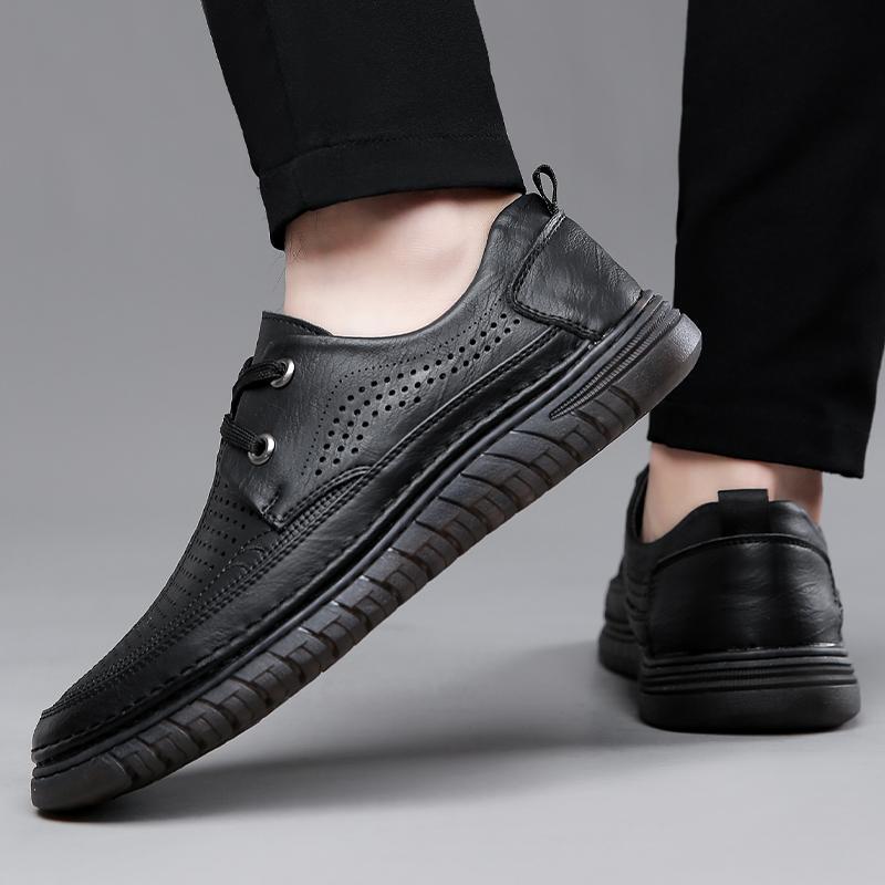 SAOLA Scarpe piatte uomo tempo libero primavera estate traspiranti business Oxford pompa da lavoro nere