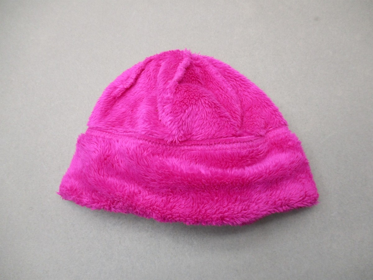 The North Face Size 8-10 Girls Pink Plush Fleece Faux Fur Beanie
