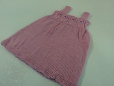 Handcrafted Knitted Baby Jumper Cotton Candy Pink 100% Merino Wool 9-12 months