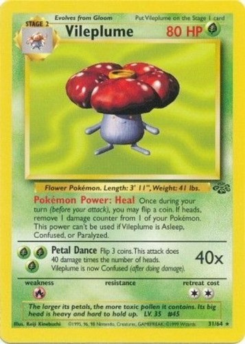 Pokémon TCG - Vileplume - 31/64 - Rare Unlimited - Jungle Unlimited [Light Play]