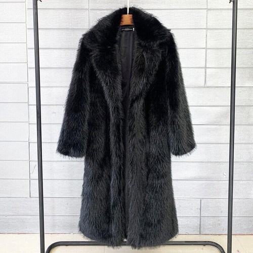 Moda para mujeres Solapa Larga Imitación Piel Prendas exteriores Elegante Gabardina Club nocturno - Imagen 18 de 30