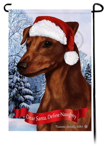 Dear Santa, Define Naughty Garden Flag - Uncropped Red Min Pin 089E