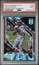 2021 Donruss Elite Aspirations Shimmer Justin Fields PSA 9 New York Jets /499