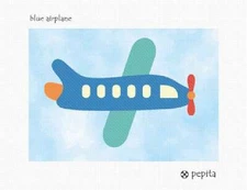 Blue Airplane Needlepoint Kit or Canvas