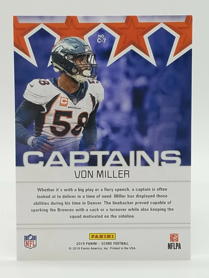 2019 Score Panini Von Miller Captains #C-7 Denver Broncos 🔥🔥 - Image 2 of 2