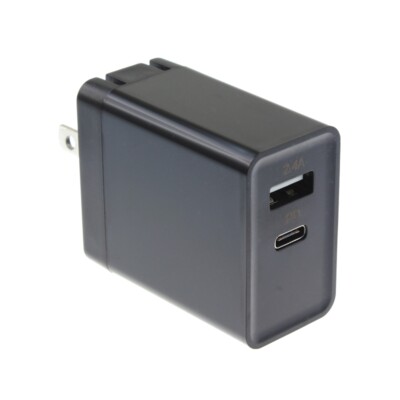 30W 2-Port USB Home Wall Charger PD Fast Type-C [USB-C] Port for Smartphones