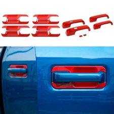 Exterior Door Handle Shell & Door Handle Bowl Cover Trim For Ford F150 15-20 Red