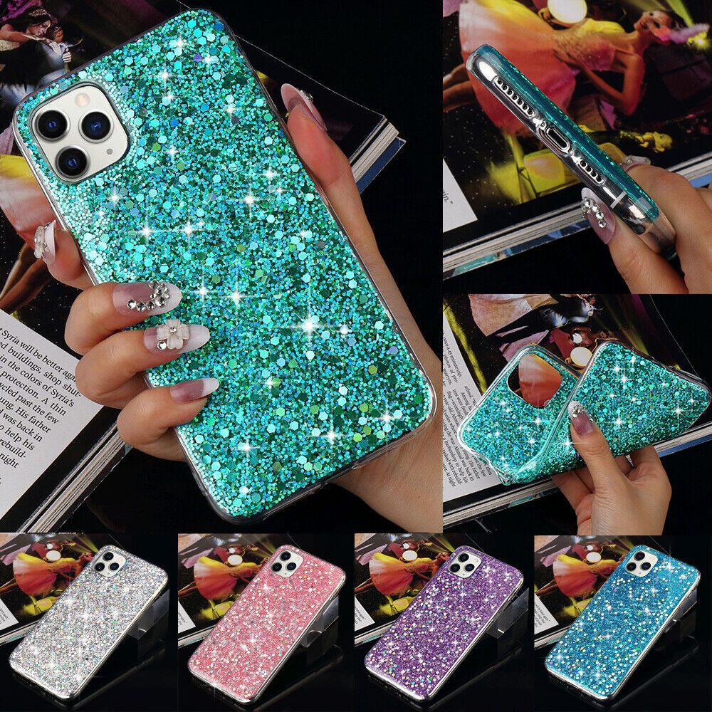 Girls Cute Bling Glitter Case for iPhone 15 Pro Max 14 13 12 11 XR