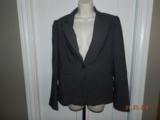 Arthur Levine Tahari Grey Single Button Blazer US 10