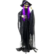 Haunted Hill Farm 72" Standing Witch Halloween Animatronic