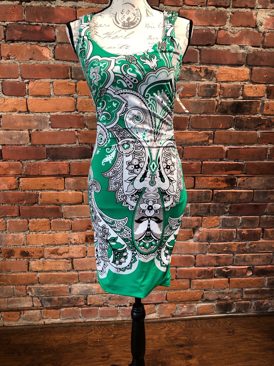 INC INTERNATIONAL CONCEPTS size SMALL Green/white Paisley Dress NWT Super Cute!! INC INTERNATIONAL CONCEPTS size SMALL Green/white Paisley Dress NWT Super Cute!!