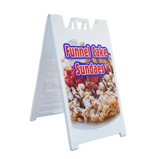 A-frame Sidewalk Funnel Cake Sundaes 24" x 36" Double Sided A-Frame Sidewalk Sig