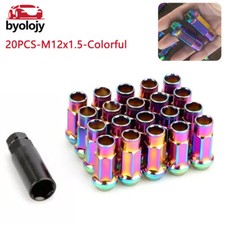 20PCS Steel 48mm M12x1.5 Lug Nuts  Open End Wheel Nuts Bolts W/ Socket Key