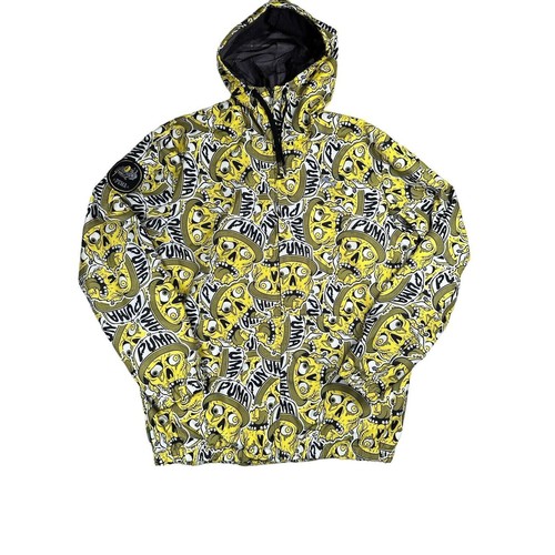 Puma Zombie Dave Mirra Yellow Black Zip Up Windbreaker Jacket Mens Large