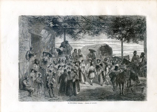 Romania., The Hora, (Wallachian dance).............Antique engraving 1866 - Picture 2 of 2