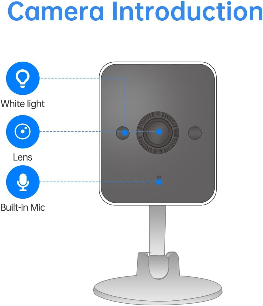 Indoor Camera Wireless, 1080P Home Security Camera W/ 2-Way Audio Siren, Motion 
