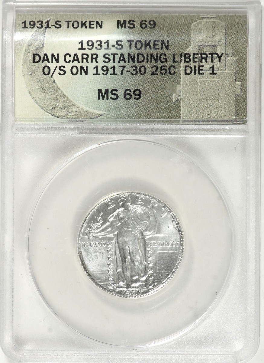 1931-S Daniel Carr Fantasy Issue Overstruck Standing Liberty