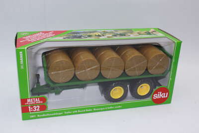 Siku 2891 Rundballenanhänger Anhänger mit Ballen 1:32 Farmer Serie NEU OVP