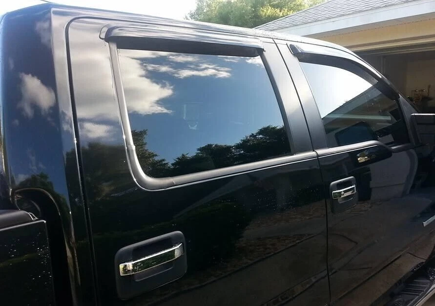 Protectores de lluvia contra humo AVS con cinta viseras de ventilación pantalla para Ford F150 2009-2014 doble cabina Foto 2 de 4